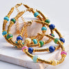 Colorful Stone Beads Chain Bohemia Stainless Steel Gold Color Metal Bracelets Jewelry Gift for Women - Image 4