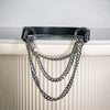 Handmade Black PU Leather Choker Collar For Women, Adjustable HiphopTriple-Layer Slip Chain Necklace Jewelry Necklace - Image 5