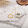 CZ Zircon Stainless Steel Double Layer Chain Ring for Women Gold Plated Tassel Link Ring Hip Hop Jewelry - Image 4