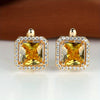 Square Stone Green Zircon Hoop Earrings Cute Female Crystal Birthstone Earrings Boho Gold Color Small Earrings For Women Jewelry - Image 13