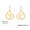 Double Love Heart Drop Earrings for Women Stainless Steel Gold Color Wedding Earrings Jewelry Pretty Gift - Image 7