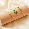Simple Leaf Zircon Open Bracelet Gold Color Stainless Steel Cuff Bracelet Pulseira Feminin Tiny Hand Jewelry - Image 2