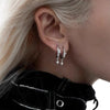 Metal Four Star Hoop Earrings for Women Simple Zircon Geometric Circle Earring Buckle Earrings Jewelry Gifts - Image 3