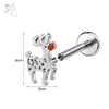 ZS 1PC 16G Stainless Steel Lip Piercings for Women Snowman Reindeer Pine Lip Rings Cartilage Earring 6mm/8mm Helix Piercing - Image 16