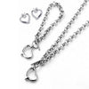 Aomogo Set Love Stainless Steel Bracelet Earrings Necklace Pendant Set Women's Daily Goods Party Favors - Image 6