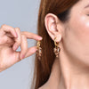 Acrylic Resin Leopard Heart Pendant Hoop Earrings Woman Gold Color Thick Stainless Steel Ear Buckle Female Jewelry - Image 5