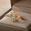 Opal Finger Rings For Women Stainless Steel Adjustable Couple Geometric Open Ring Handmade Aesthetic Jewelry Gift - Image 4