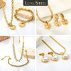 Imitaiton Pearl Heart Pendants Necklace Earring Sets For Women Stainless Steel Chain Necklace Bracelet Set Jewelry - Image 1