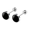 Silver Black Heart Star Round Small Stud Earrings for Women Jewelry Accessories - Image 6