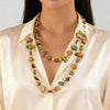 Bohemian Double-Layer Beaded Necklace with Irregular Stone Beads and Long Sweater Chain - Image 4