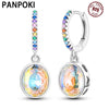 Silver Colorful Oval Gemstone Eardrops Drop Earrings Women Earrings Charm Versatile Party Jewelry Gifts - Image 1