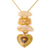 Exclusive Resin Imitation Stone Rectangle Heart Pendant Necklace Stainless Steel Statement Jewelry - Image 7