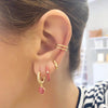 Huggie Silver Ear Needle Enamel Heart Pendant Hoop Earrings Circle Micro Set Zircon Earrings for women Gift - Image 4