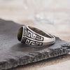 Vintage Silver Golden Obsidian Rings Retro Silver Oval 8 10MM Black Rings Tiger Eye's Tail Rings For Men - Image 4