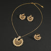 Arabian Style Pearl Geometric Pendant Necklace Earrings Ring 3 Piece Set Classic Banquet Wedding Jewelry Set Birthday Gift - Image 3