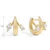 Gold Plated Eros Floating Huggies Earring Minimalist Pear Oval Marquise CZ Waterdrop Hoop Earring For Women - Image 7