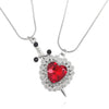 A Set Red Heart and Sword Couple Necklace Collarbone Chain Sword Necklace Accessories for Women Gift - Image 7