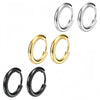 1 Pair Minimalist Punk Black Stainless Steel Male Piercing Hoop Earring for Women Teens Party Accessories for women - Image 3