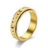 1Pc Stainless Steel Spinning Rotating Rings For Women Men 6MM Rotatable Design Moon And Star Design Ring Finger Jewelry - Image 7