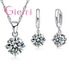 Silver Pendant Necklace Earrings For Women Engagement Jewelry Set Austrian Crystal - Image 10
