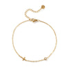 Stylish Gold Plated Anklet 304 Stainless Steel Cubic Zirconia Link Cable Chain For Women Gift 22cm(8.7") long - Image 9