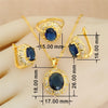 Classic Gold Plated Bridal Jewelry Sets for Women Blue Crystal Club Earrings Necklace Pendant Ring Wedding Gift - Image 2