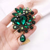 Vintage Wedding Bridal Big Blue Crystal Rhinestone Tear Drop Brooch Pin for Women Mom Grandma Girls Chrismtas Thanksgiving Gifts - Image 3