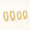 1 Pair Titanium Classic Pave CZ Huggie Earrings 18G Platinum Plated Lightweight Earlobe Hoop Ear Piercing - Image 2