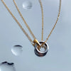 Stainless Steel Two Color Circle Glossy Pendant Women Necklace Party Favor Jewelry - Image 3