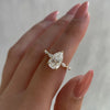 Gold Plated Stainless Steel Rings For Women Water Drop Zircon Wedding Ring Jewelry Accessories Size 6-11 - Image 1