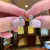 Newly Designed Women's Dangle Earrings with White/Yellow Cubic Zirconia Elegant Bridal Wedding Earrings Statement Jewelry - Image 1