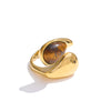 Imitation Pearl Water Drop Finger Ring Women 316L Stainless Steel Elegant Gold Platinum Plated Jewelry - Image 9
