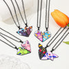 2-piece cute Eevee cartoon pendant necklace with heart patchwork, anime-style metal necklace - Image 3