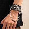 Hip Hop Rock PU Leather Bracelet Men and Women Punk Spikes Rivets Skull Heart Cross Creative Party Bracelet Jewelry Accessories - Image 2
