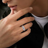 Silver Men's CZ Ring, Adjustable Oval Gemstone Band, Jewelry for Men, Daily Wear Business Gift - Image 4