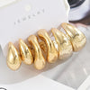 6Pcs Vintage Classic Geometry Glossy Ccb Gold Plated C Shape Hoop Earrings Set for Women Waterdrop Earing Jewelry - Image 9