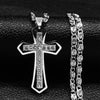 Catholic Cross Amulet Crystal Pendant Men Chain Necklace Gold Color Stainless Steel Necklaces Jewelry Masculino N4930S02 - Image 8