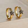 2PCS Stainless Steel Crystal Circle Hoop Earrings for Women Simple Round Zircon Flower Huggies Earrings Piercing Jewelry - Image 9