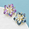 Pretty Crystal Peach Blossom Brooches For Women Men 2-color Charming Shining Flowers Party Office Brooch Pins Gifts - Image 4