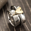 Aesthetic Heart Rings for Women Glossy Romantic Two Tone Accessories Delicate Temperament Party Jewelry - Image 4