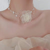 Imitation Pearl Choker Necklace with Lace-Up Bow Detail - Image 21