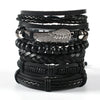 1Set Black Punk Skull Star Shaped Alloy Pu Leather Bracelet - Image 13