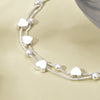 Silver Bracelets Woman Heart Ball Chain Charm Bracelet Couple Jewelry Accessories Jewellery - Image 4