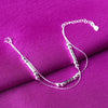 Silver Color Stamp Anklets For Women Foot Leg Chain Link Bracelet Double Layers Beach Accessories Jewelry - Image 34