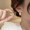 Light Unique Love lmitation Pearl Earrings Heart Hoop Earring for Women Wedding Prom Metaljewelry Jewe - Image 5