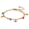 Colorful Bead and Flower Chain Anklet in Gold-Tone or Silver-Tone - Image 7