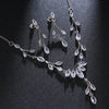 Elegant Clear Cubic Zirconia Silver Color Necklace Earrings Jewelry Set for Women Bridal Wedding Party Accessories - Image 2