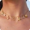 Starfish Shell Initial Necklace Gold Plated Stainless Steel Charm Necklaces Surfer Girl Summer Beach Gift - Image 9