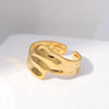 Stainless Steel Lava Irregular Hollow Ring for Women Metal Texture Daily Simple Stylish Golden Rings Jewelry - Image 24