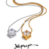 Korean Chic Stainless Steel Shiny Cubic Zirconia Cast Delicate Necklace Pendant for Women Daily Basic Jewelry - Image 1